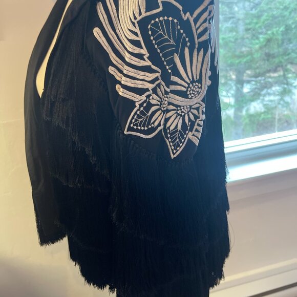 Free People Black Fringe Cape – XS - Picture 7 of 9